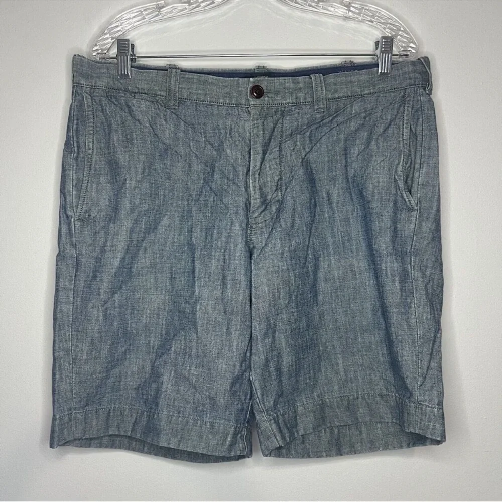 J. Crew Blue Chambray Cotton Shorts 34W